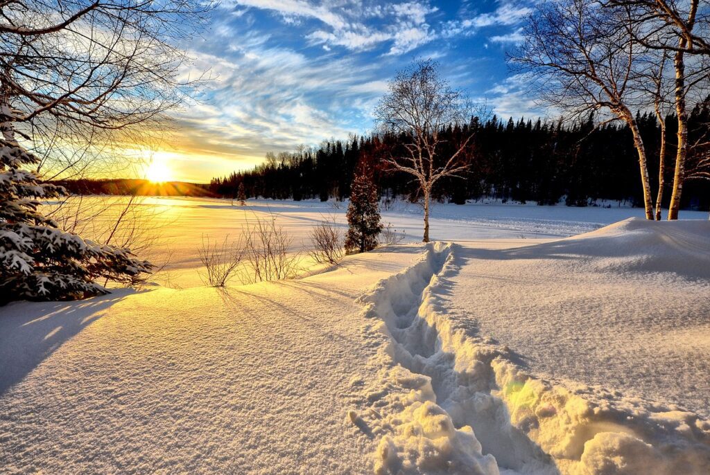 winter landscape, sunset, cold-636634.jpg